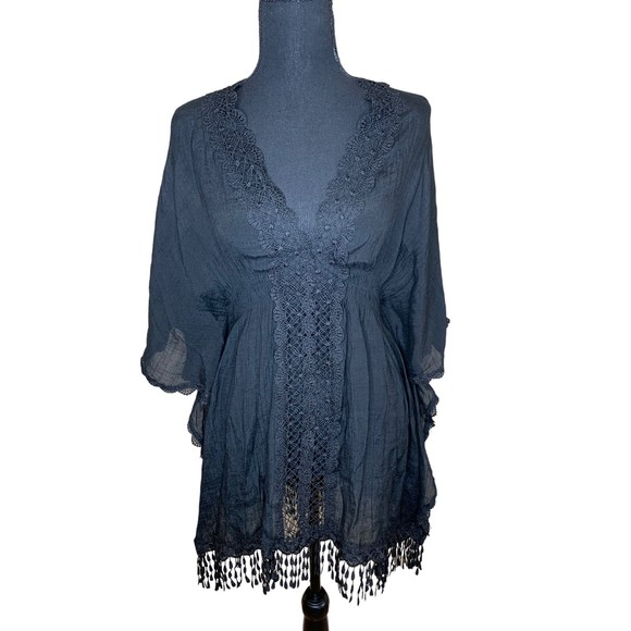 Time and Tru Black Lace Tunic - Picture 1 of 8